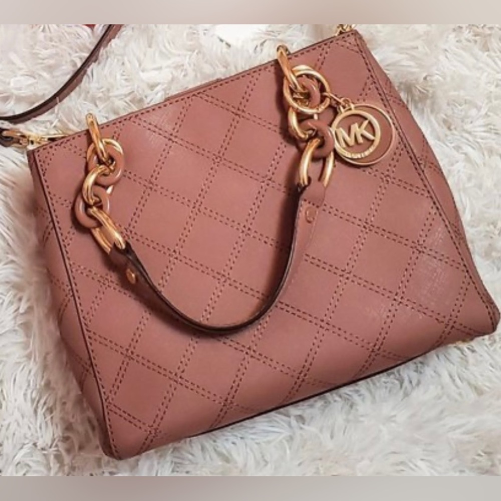 Michael Kors Cynthia small quilted satchel for other chain straps